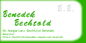 benedek bechtold business card
